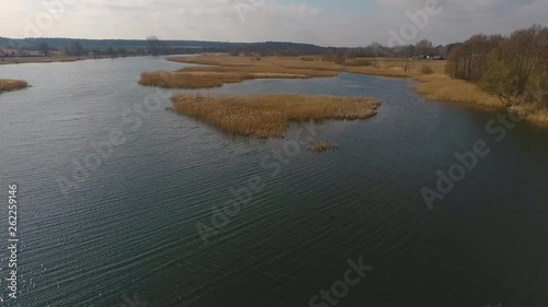 Aerial footage of the river, Vishnevo Belarus photo