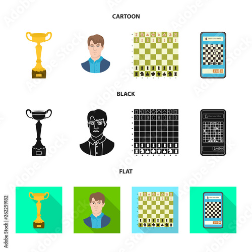 Isolated object of checkmate and thin icon. Set of checkmate and target stock vector illustration.