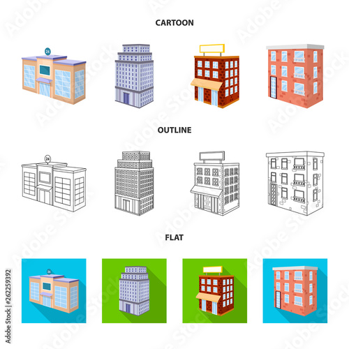 Vector design of construction and building sign. Set of construction and estate stock symbol for web.