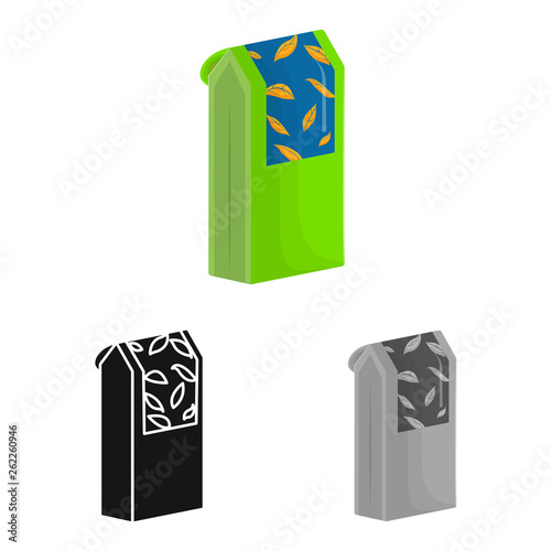 Vector illustration of box and tea logo. Collection of box and homeopathy vector icon for stock.