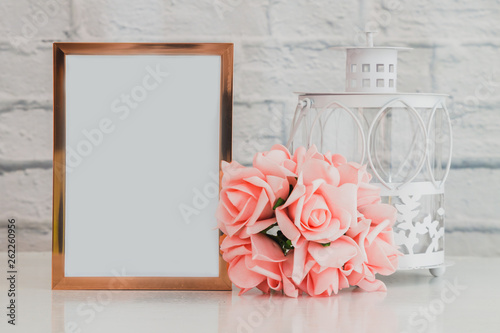 frame with roses