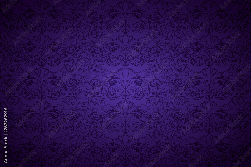 Vecteur Stock ultra violet, amethystine vintage background, royal with  classic Baroque pattern, Rococo with darkened edges background, card,  invitation, banner. vector illustration EPS 10 | Adobe Stock