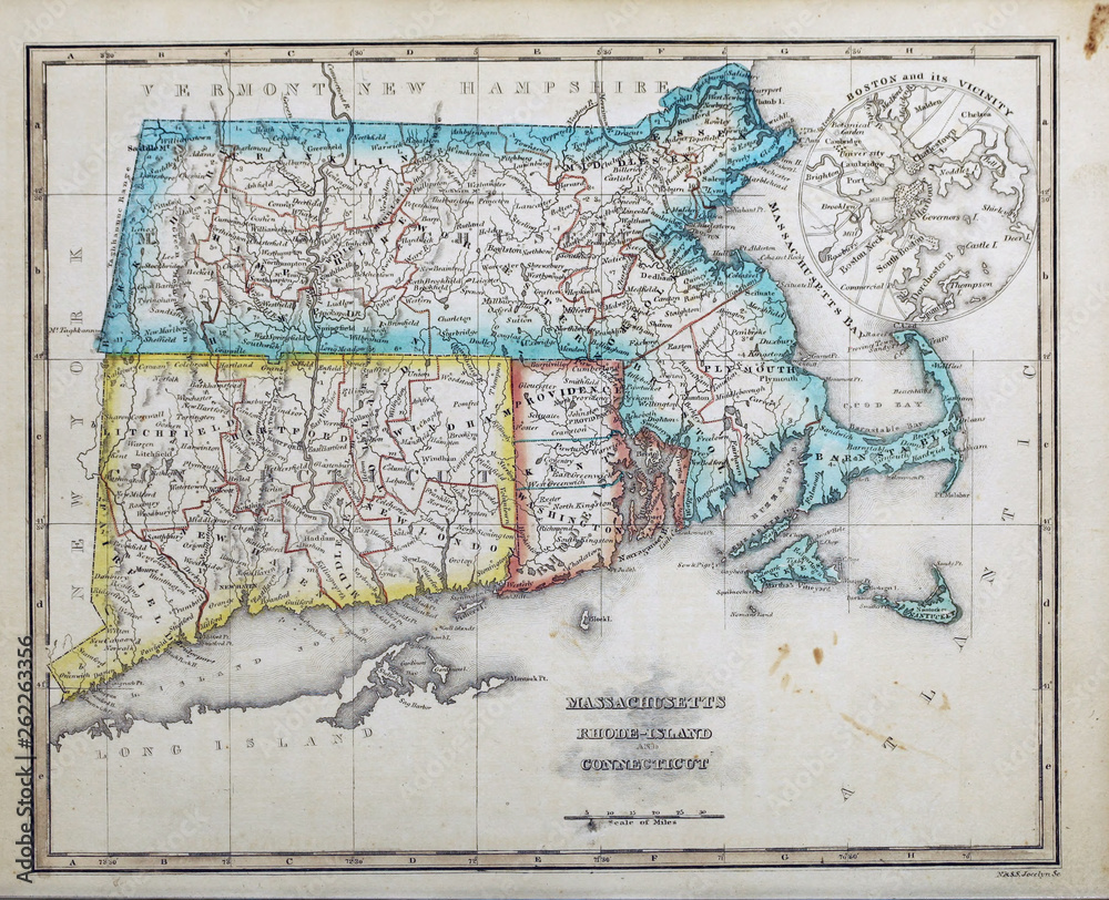 Obraz premium Old US state. Map