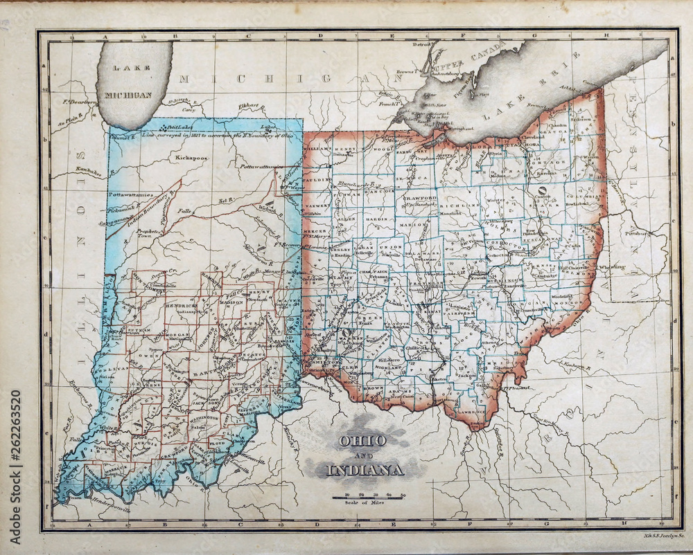 Fototapeta premium Old US state. Map