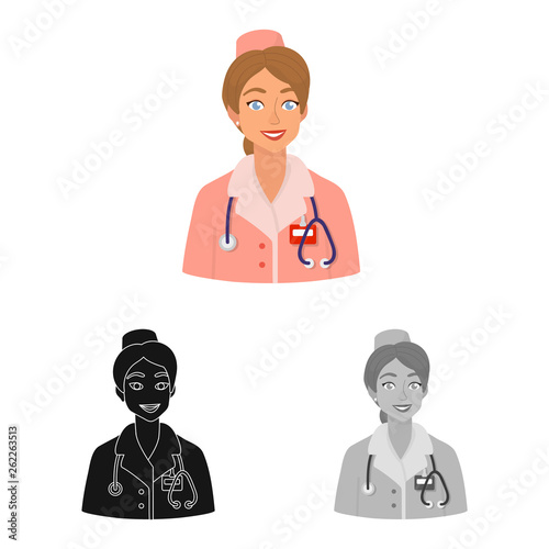 Isolated object of nurse  and doctor icon. Set of nurse  and assistant stock vector illustration.