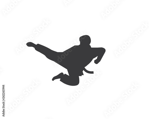 karate,taekwondo kick logo vector illustration template