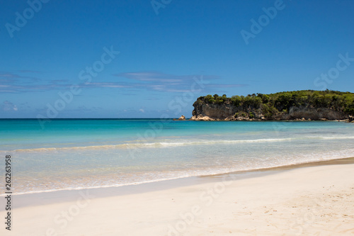 Caribbean sea colors  amazing wild public beach in the Dominican Republic  Playa Macao