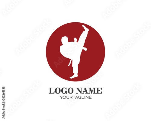 karate,taekwondo kick logo vector illustration template