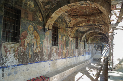 Frescoes. Decorated exonarthex of St. Nicholas Church, 1721. Cultural Monument of Albania, Korce County, Moscopole (Voskopoje) © Marisha_SL