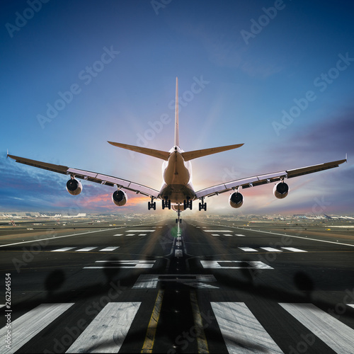 Airplane landing at the air...