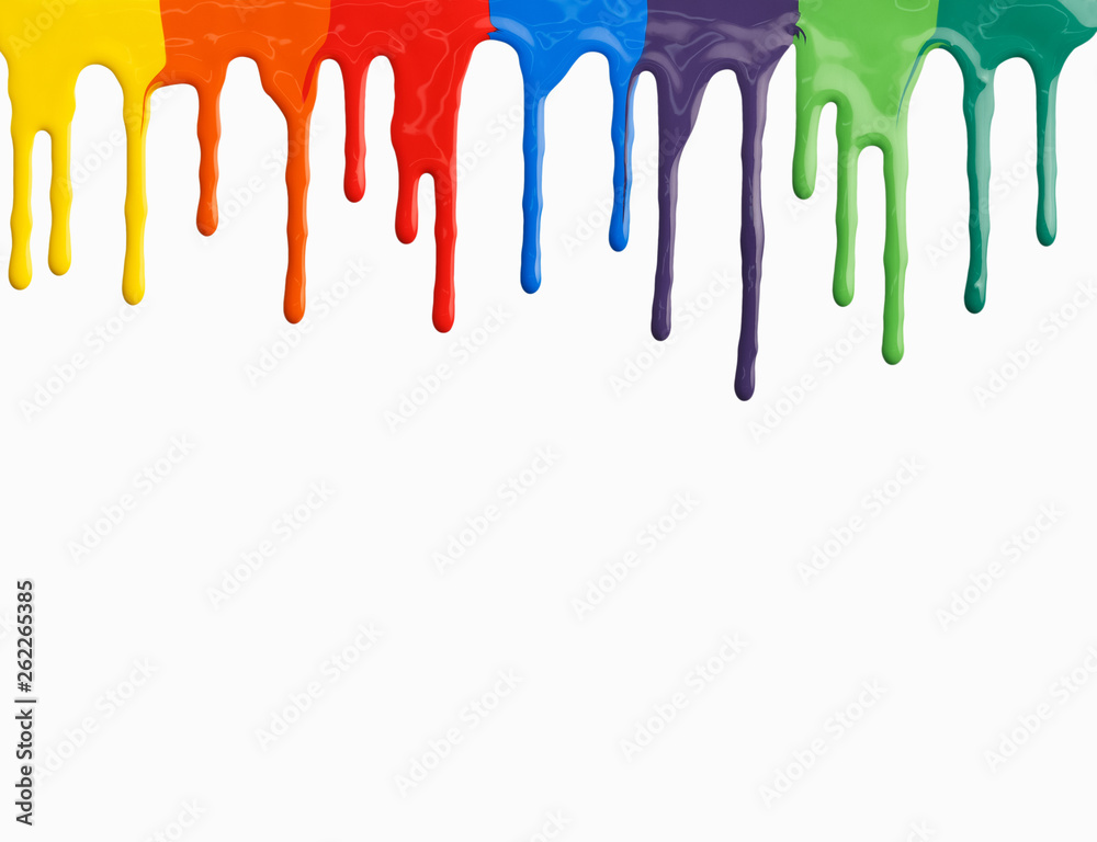 Colored paint dripping