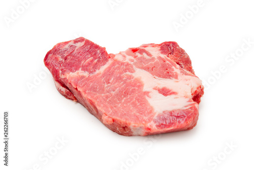 Raw pork isolated on white background.