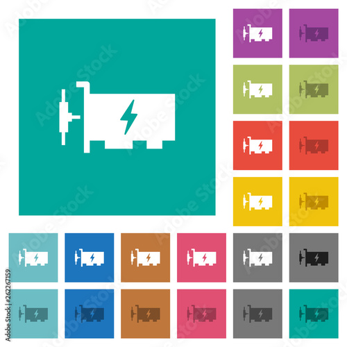 Fast ethernet network controller square flat multi colored icons