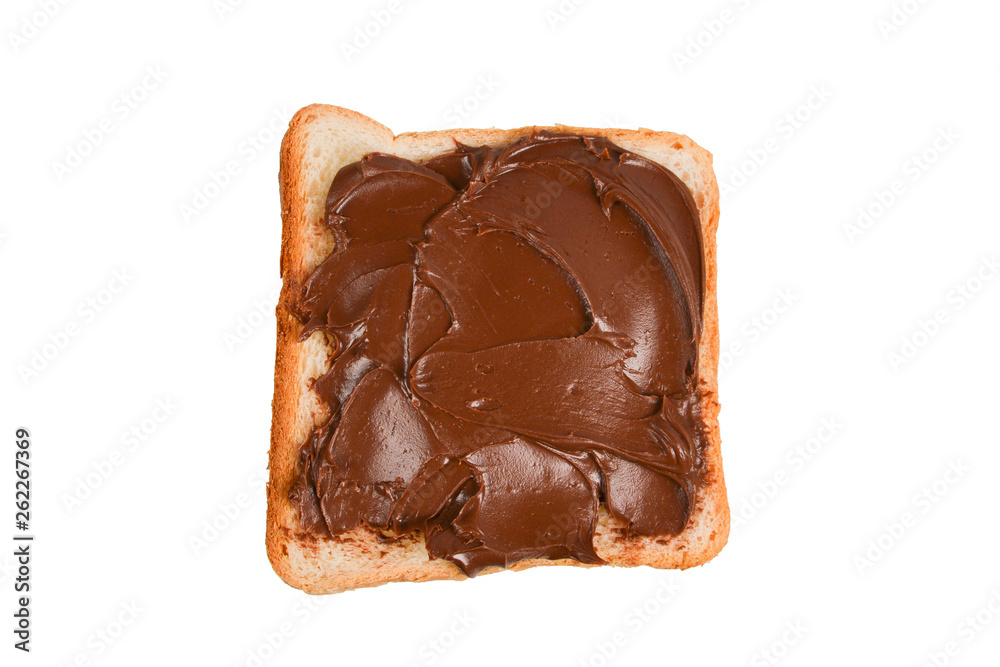 Сhocolate paste sandwich isolated on white background. Сhocolate paste sandwich isolated on white background.