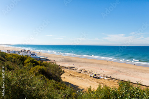 Country and Beach view at the atlantic ocean, spain, andalusia, summer
