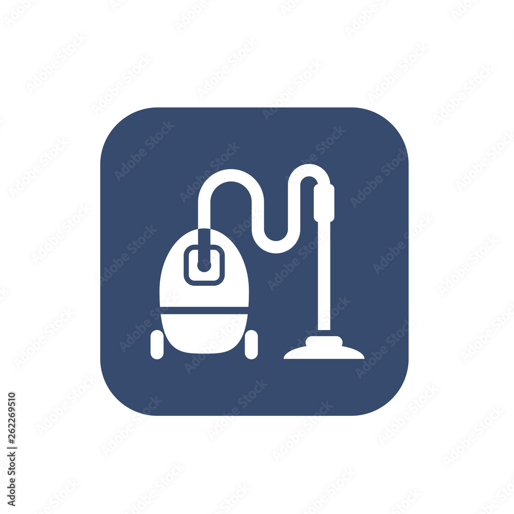 Vacuum cleaner icon, flat design on dark background. Vacuum cleaner icon, flat design on dark background.
