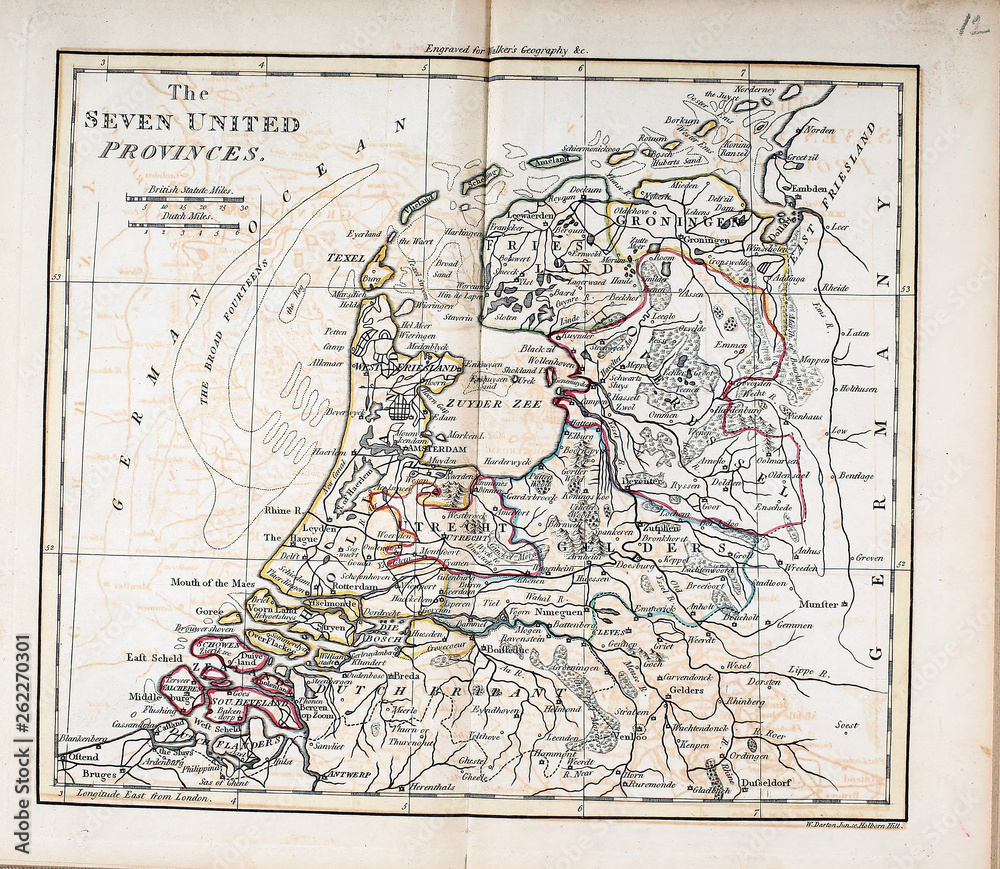 Old map. Engraving image