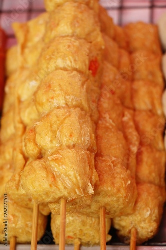 Deep Fried Crab meat roll (Hoi Jo) in market