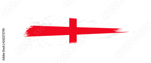 Flag of England in grunge brush stroke.