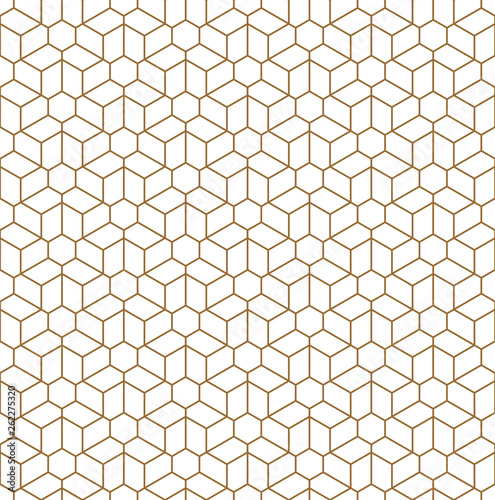 Simple seamless geometric ornament .Average thickness lines.Golden color.