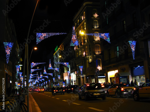 Christmas lights in Barcelona street © tempusfugit1980
