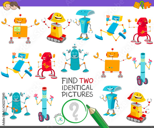 find two identical robots game for children