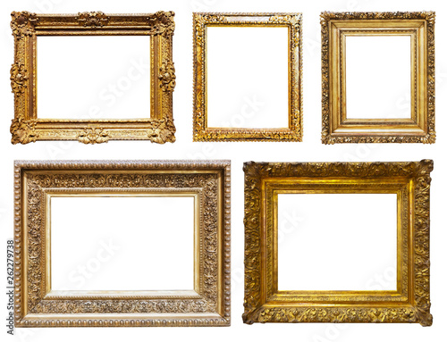 Set of luxury gold picture frames