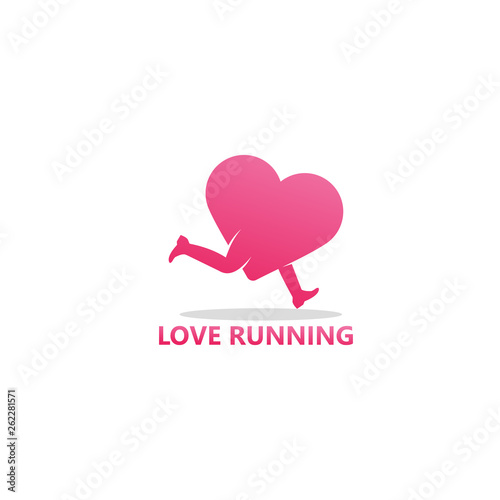 Love Running Logo Template Design Vector, Emblem, Design Concept, Creative Symbol, Icon