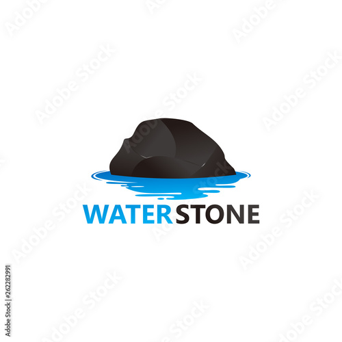 Water Stone Logo Template Design Vector, Emblem, Design Concept, Creative Symbol, Icon
