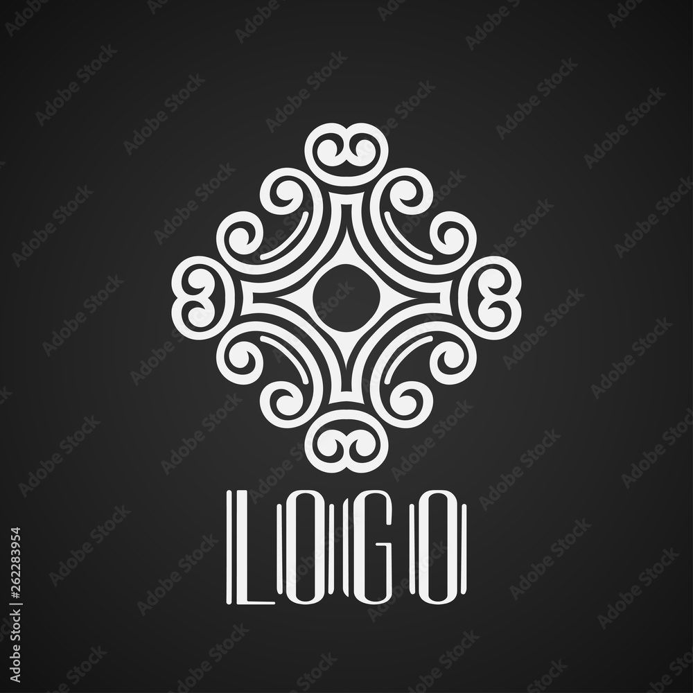 Fototapeta premium Beautiful emblem, badge for template logo in modern art deco style