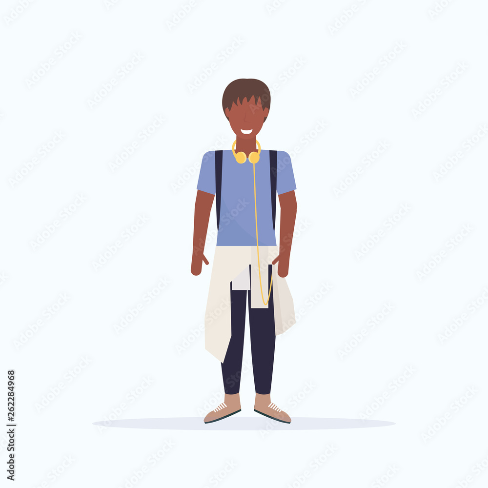 happy casual man standing pose smiling african american guy wearing trendy clothes male cartoon character full length flat white background happy casual man standing pose smiling african american guy wearing trendy clothes male cartoon character full length flat white background