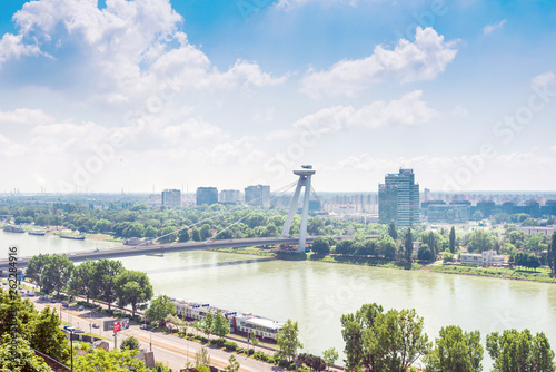 Photography BRATISLAVA, SLOVAKIA - June 27, 2018: Most SNP UFO Bridge in Bratislava, Slovaki