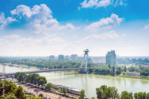 Photography BRATISLAVA, SLOVAKIA - June 27, 2018: Most SNP UFO Bridge in Bratislava, Slovaki
