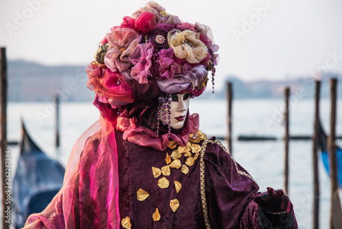 Venice Carnival Maroon and Gold 2