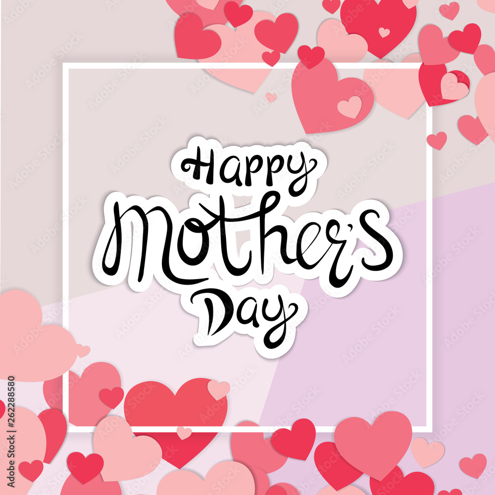 Happy Mother's Day greeting card.Vector illustration