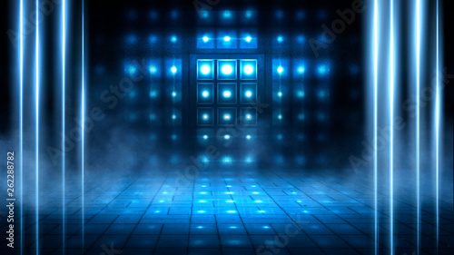 Dark empty stage, street, n...