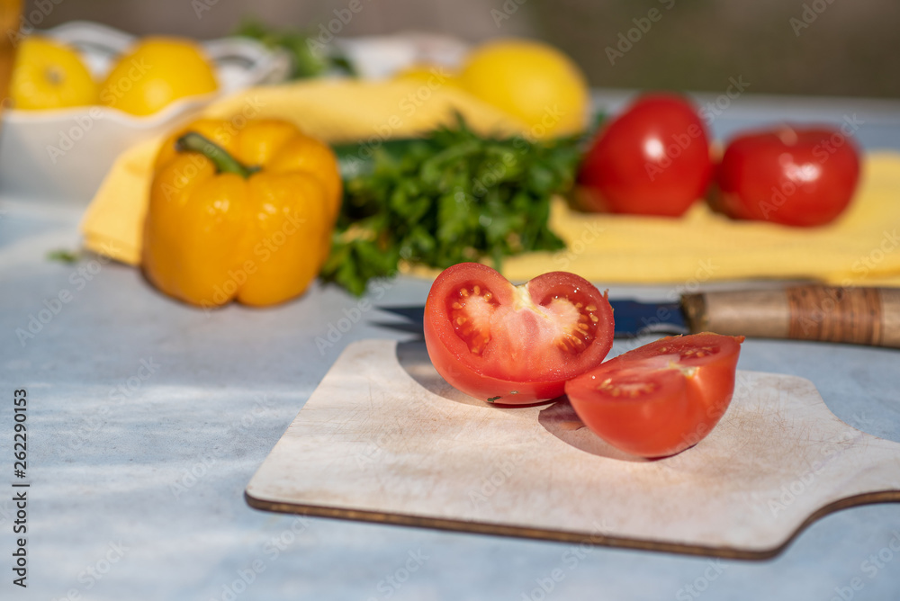 The process of cooking vegetables salad The process of cooking vegetables salad