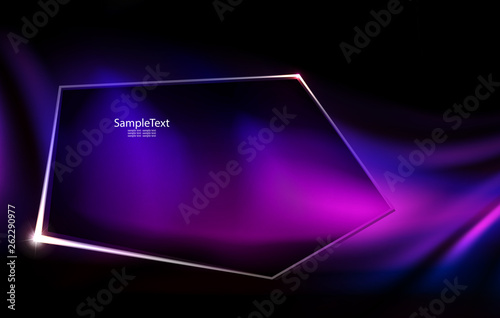 Abstract purple background with thin lines and polygonal frame.