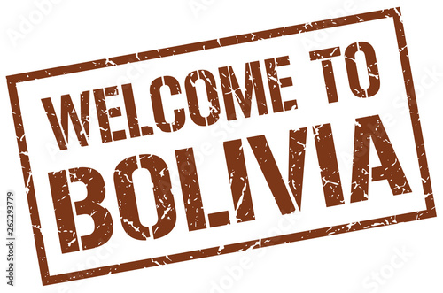 welcome to Bolivia stamp
