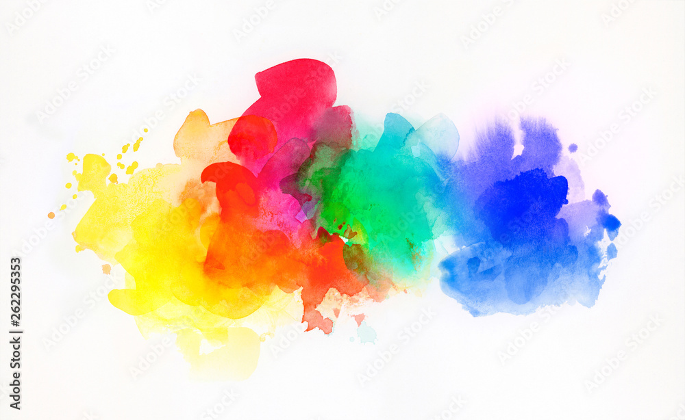Wunschmotiv: aquarell regenbogen abstrakt freigestellt #262295353
