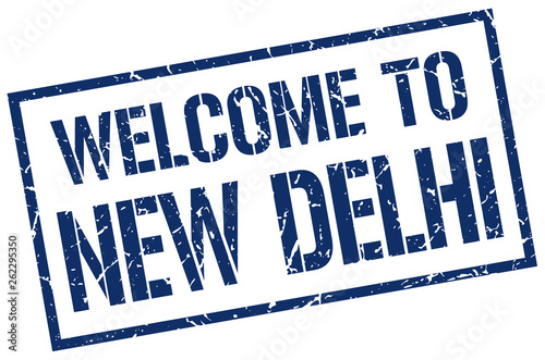 welcome to New Delhi stamp