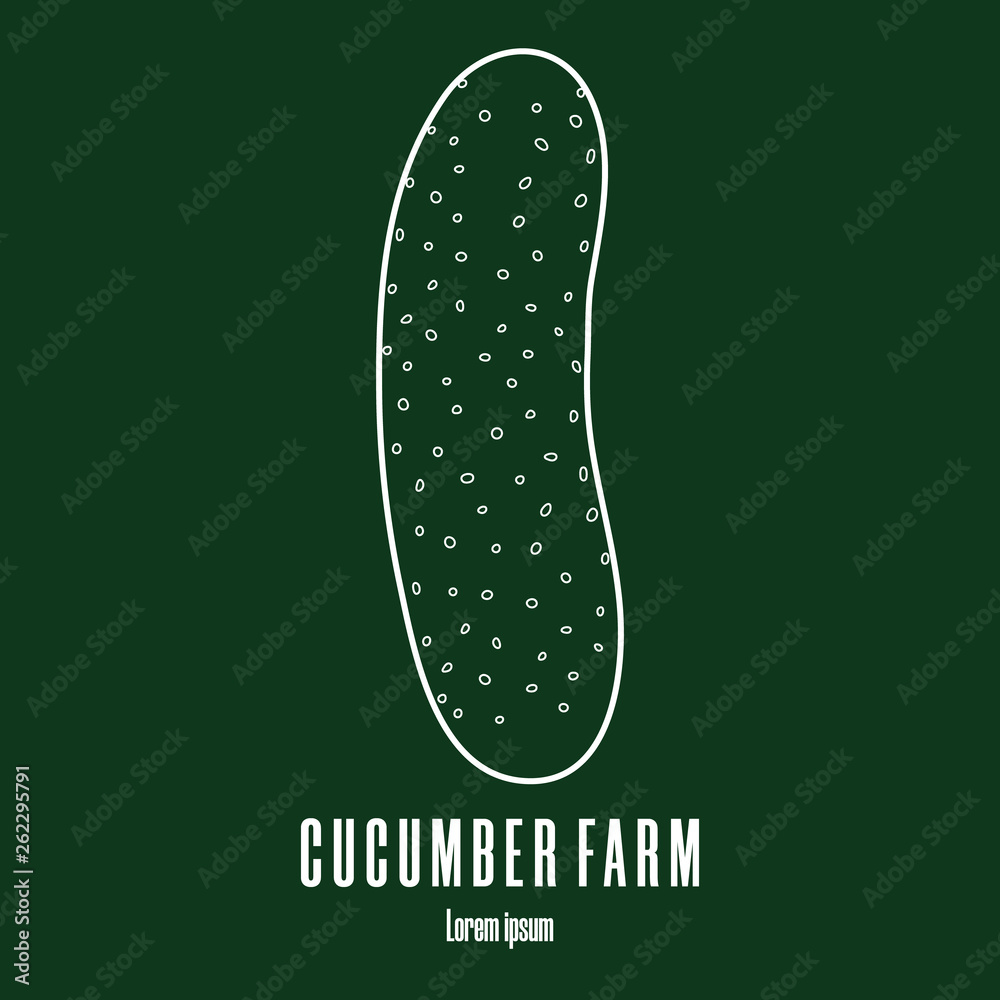 Line style icon of a cucumber. Logo. Clean and modern vector illustration. Line style icon of a cucumber. Logo. Clean and modern vector illustration.