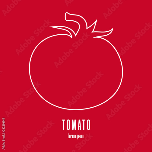 Line style icon of a tomato. Farm, market logo. Clean and modern vector illustration.