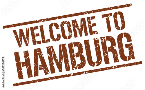 welcome to Hamburg stamp