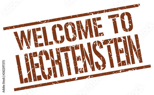 welcome to Liechtenstein stamp