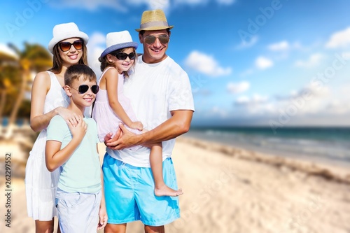 Beautiful Lovely family at sandy beach © BillionPhotos.com