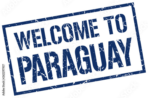 welcome to Paraguay stamp