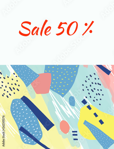 Abstract, summer design for banner or coupon, graphic background, illustration