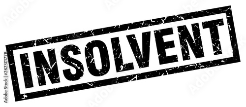 square grunge black insolvent stamp