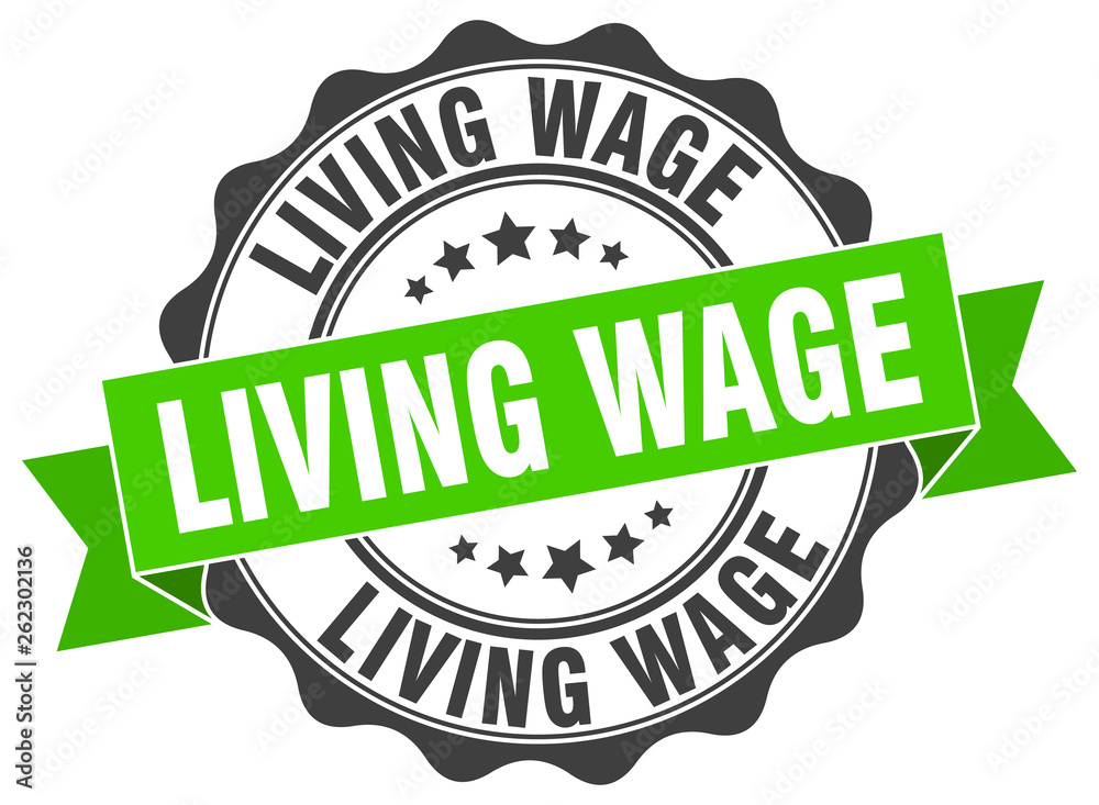 Fototapeta premium living wage stamp. sign. seal